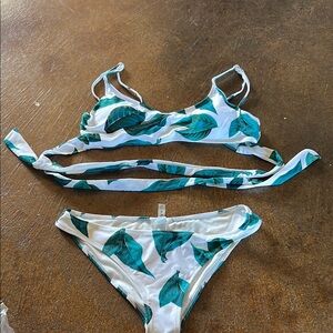 Leaf Print Bikini Set